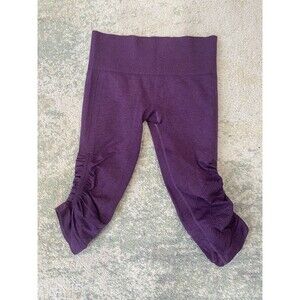 Lululemon Leggings Size 6 In The Flow Capri Purple Ruched Active Yoga Athletic